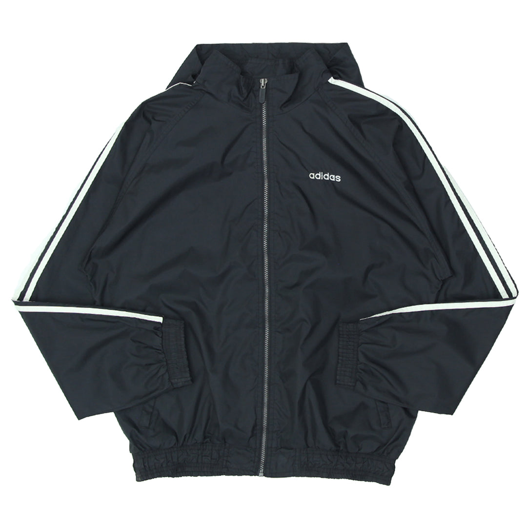 Vintage Adidas Embroidered Nylon Windbreaker Hooded Jacket M - Fashion Rerun Vintage Migration_Jacket