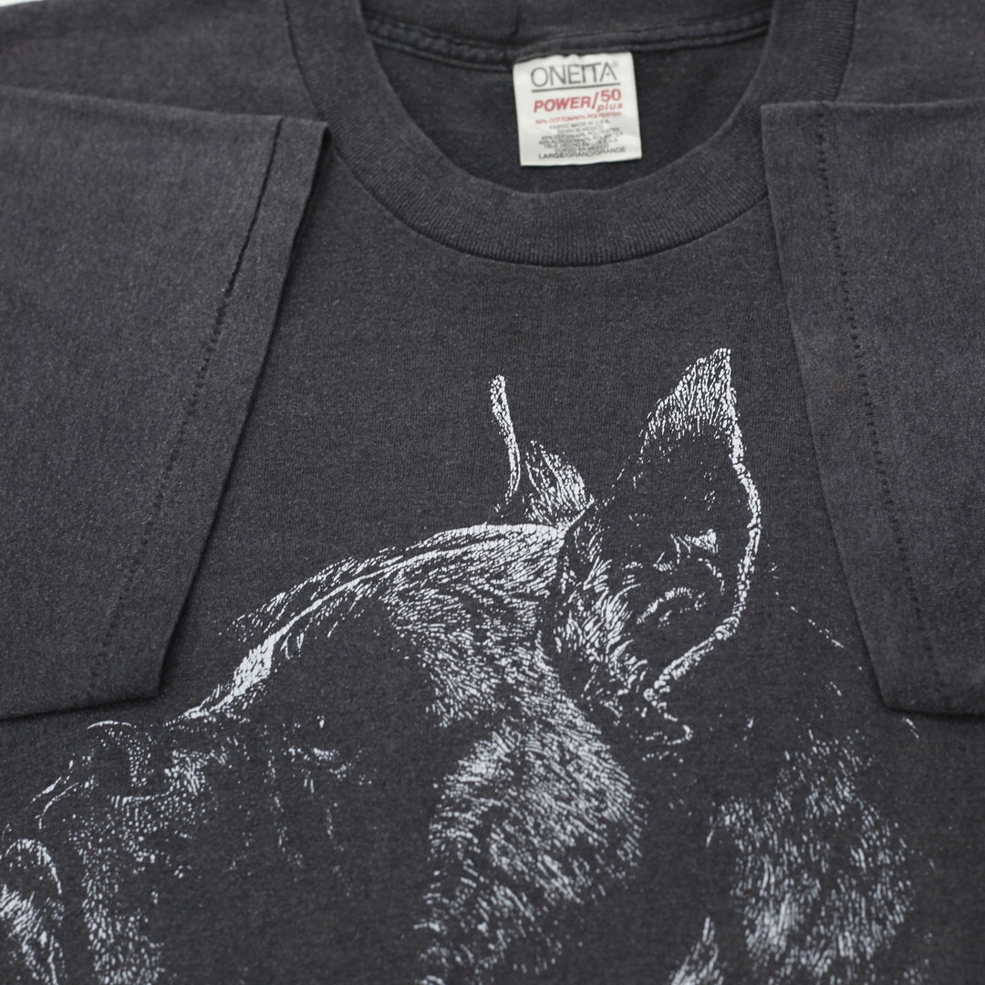Vintage 90s Mens Oneita Boxer Dog "Auggie" Graphic T-Shirt Size L