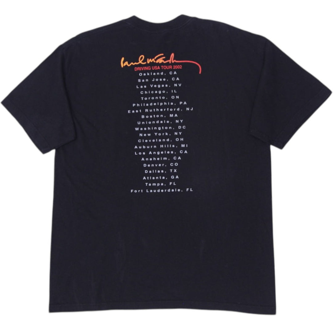 Vintage Giant Paul McCartney 2002 Driving USA Tour Black T-Shirt XL | Migration_T-Shirts - Side View | Fashion Rerun