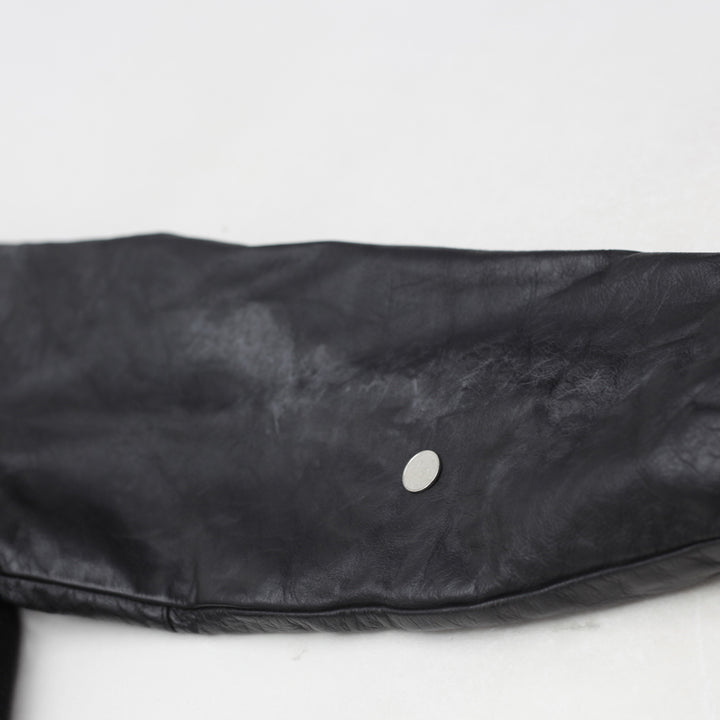 Vintage Holloway ABC Sports College Football Varsity Jacket-Valvoline Racing Black & Wool Leather Made in USA - Fashion Rerun Vintage Migration_Jacket