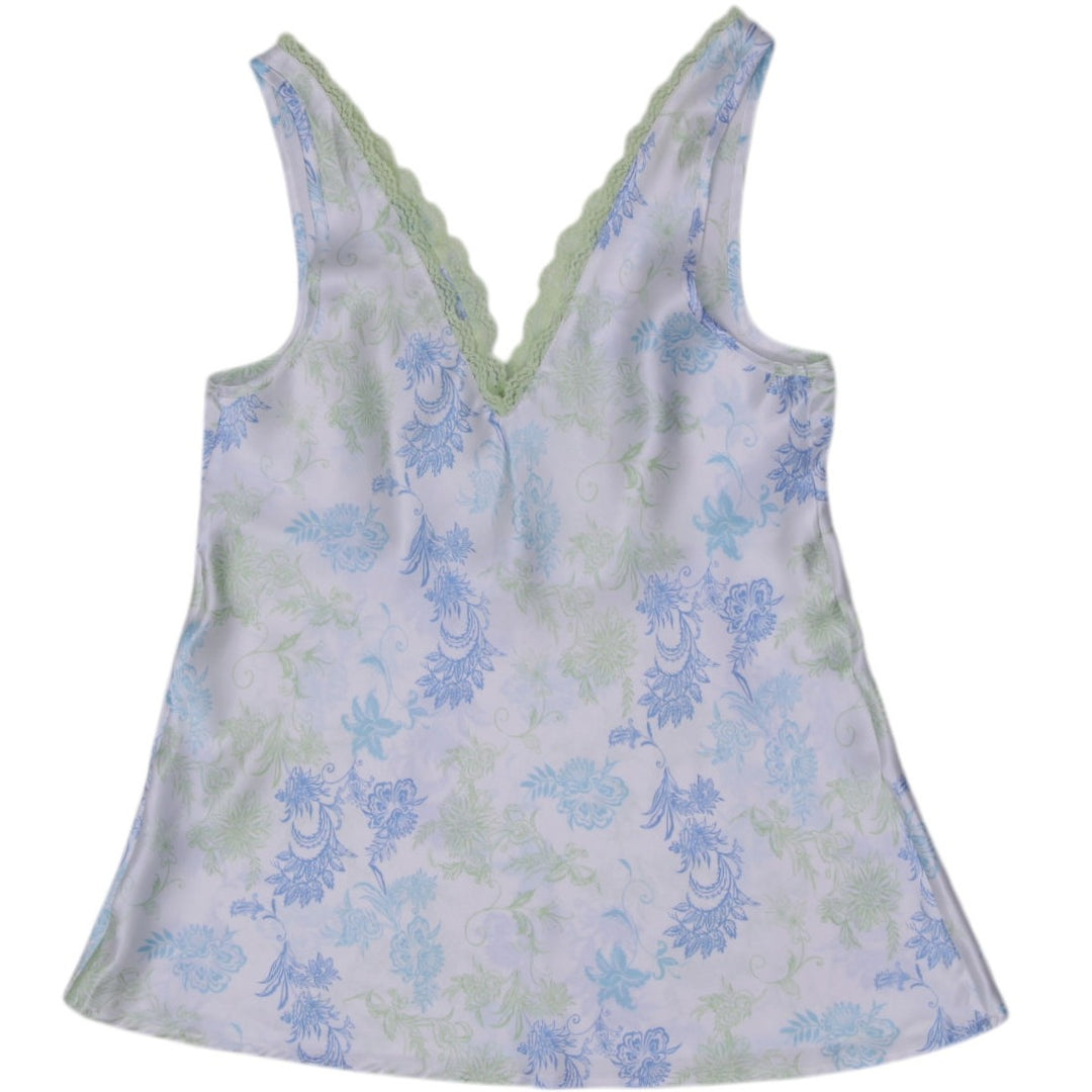 Y2K Ladies C&A Lingerie Coquette Floral Satin Camisole Top Size S