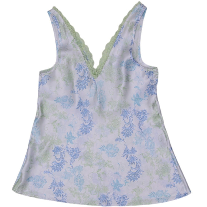 Y2K Ladies C&A Lingerie Coquette Floral Satin Camisole Top Size S