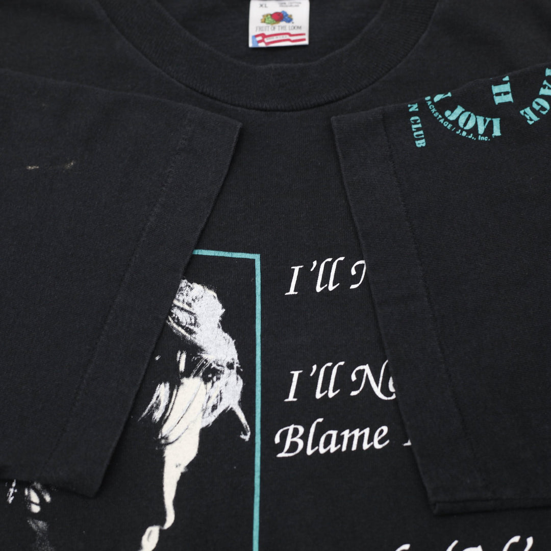 Vintage 1993 Bon Jovi Keep The Faith Fan Club Party T-Shirt SS Size XL