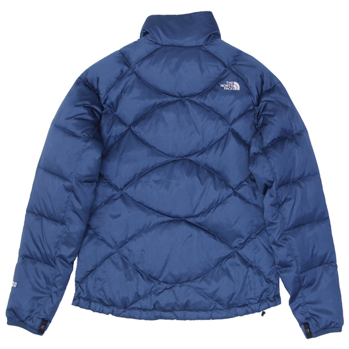 Ladies The North Face Jacket Ocean Blue Full Zip Goose Down 550 Puffer