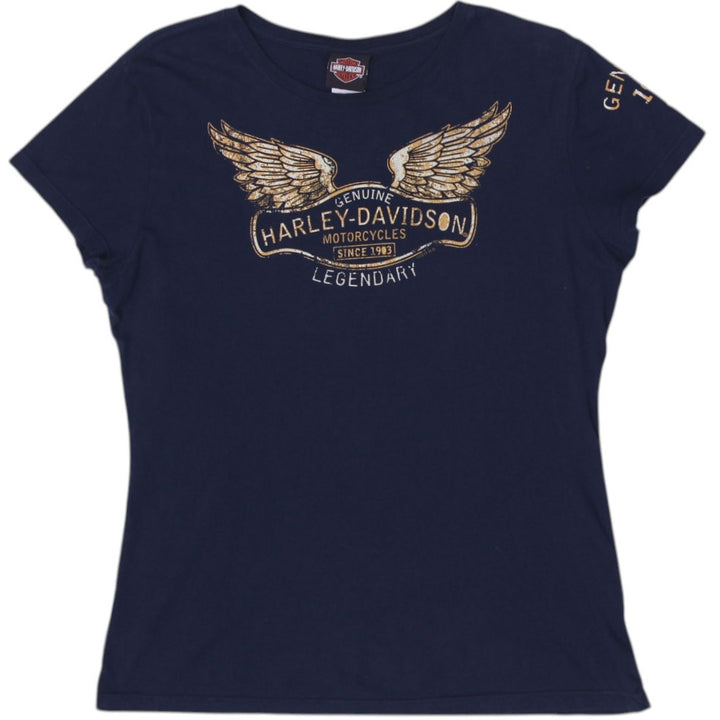 Ladies Harley Davidson Wing Graphic Biker T-Shirt Size XL