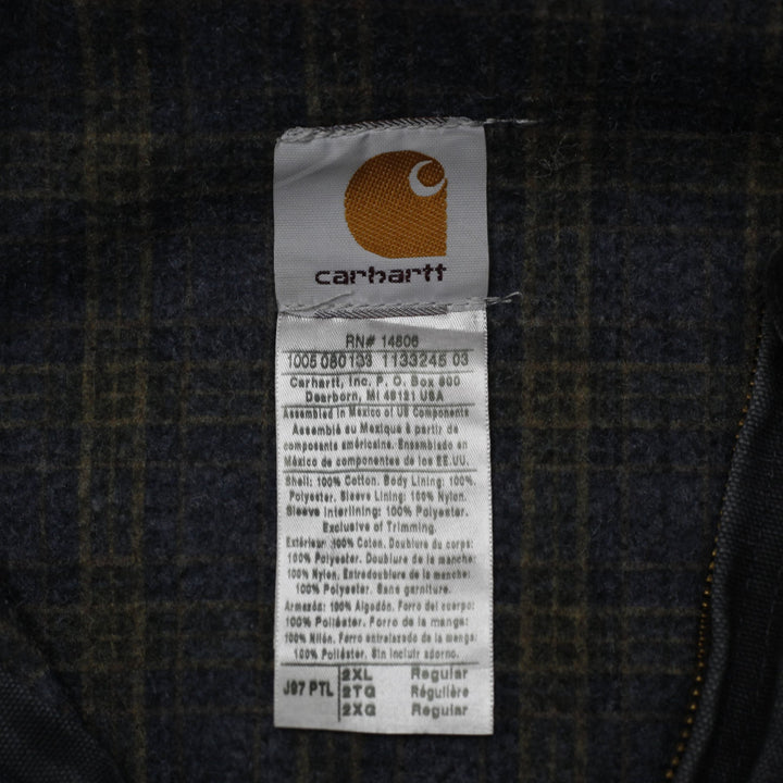 Vintage Carhartt J07 PTL Petrol Blue Charcoal Detroit Jacket Size 2XL