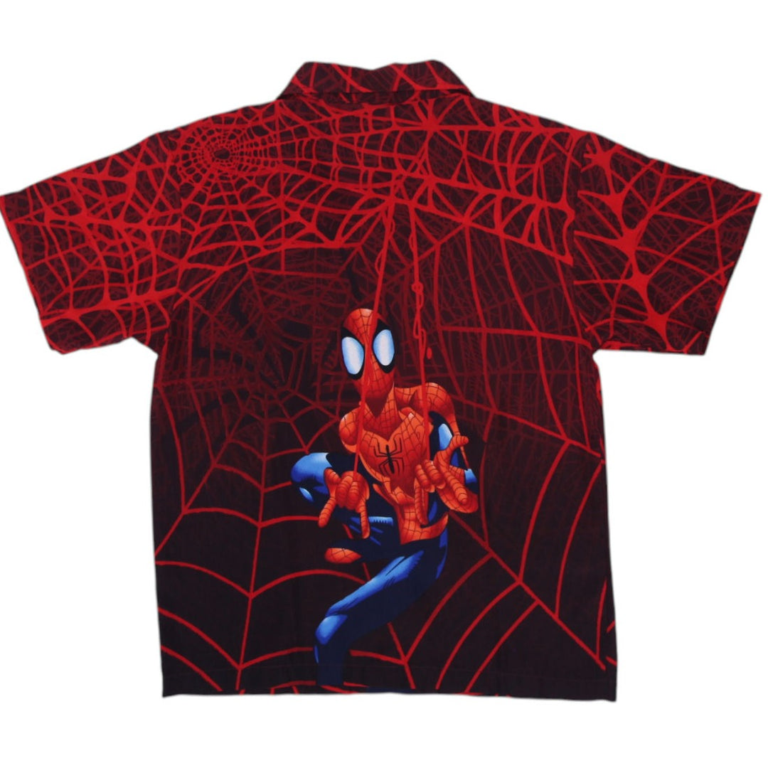 Youth Boys Spiderman Pattern Polyester Graphic Shirt Size 16
