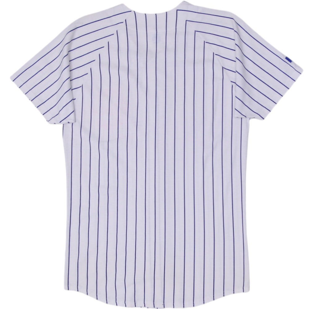 Vintage Russell Athletic Cubs Jersey White Pinstripe Baseball Made In USA M | Migration_Jerseys - Side View | Fashion Rerun