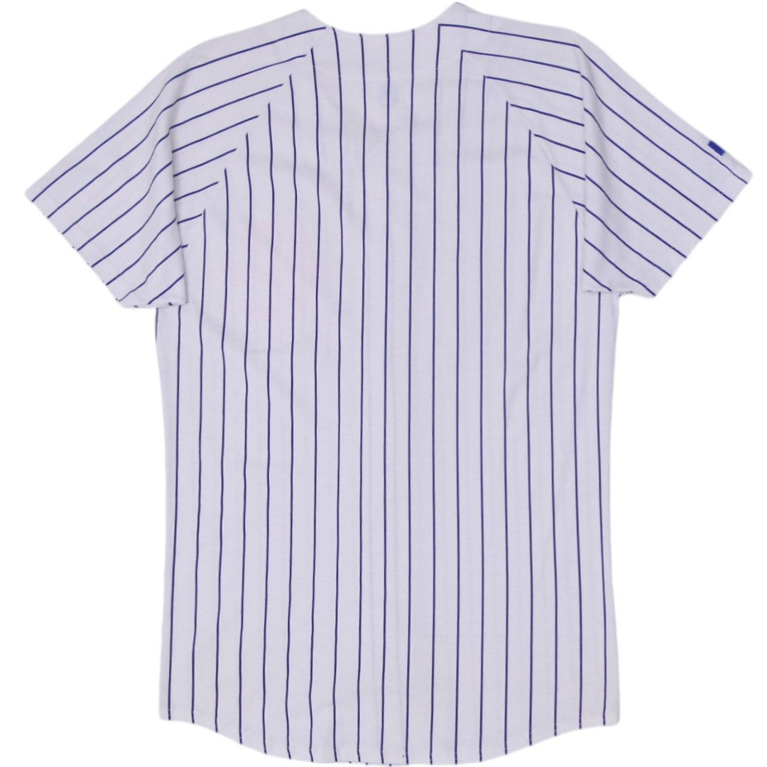 Vintage Russell Athletic Cubs Jersey White Pinstripe Baseball Made In USA M | Migration_Jerseys - Side View | Fashion Rerun