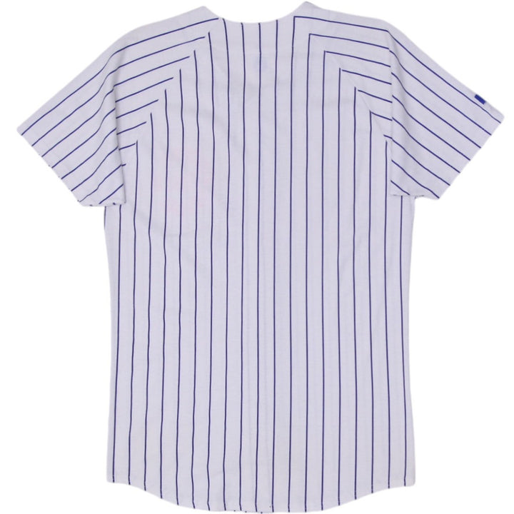 Vintage Russell Athletic Cubs Jersey White Pinstripe Baseball Made In USA M | Migration_Jerseys - Side View | Fashion Rerun