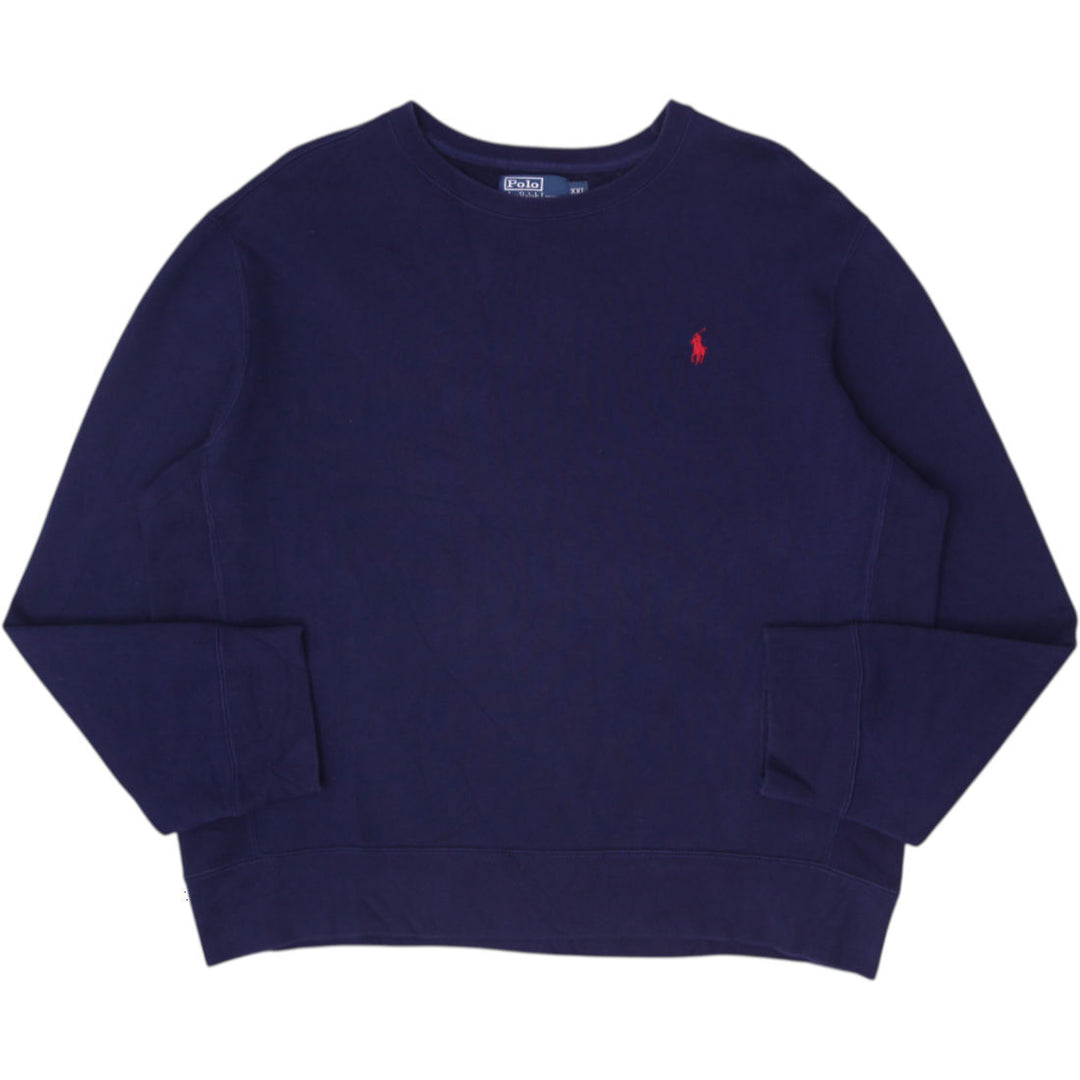 Vintage Polo By Ralph Lauren Navy Fleece Crewneck Sweatshirt Size XXL