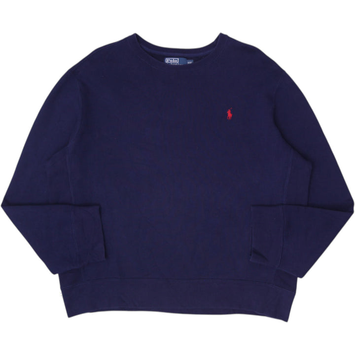 Vintage Polo By Ralph Lauren Navy Fleece Crewneck Sweatshirt Size XXL