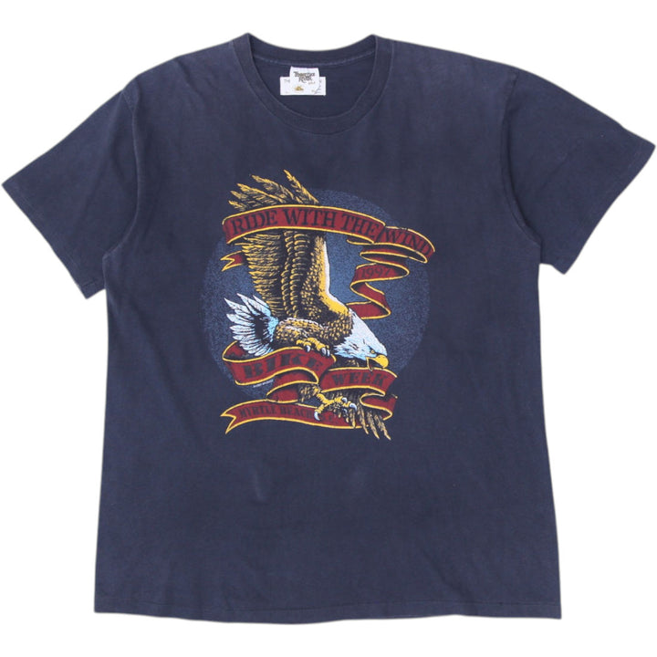 Vintage Ride With The Wind 1997 Bike Week Eagle Graphic T-Shirt Made In USA XL | Migration_T-Shirts | Fashion Rerun