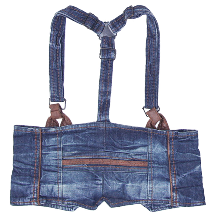 Y2K Ladies Denim Crop Top With Suspender