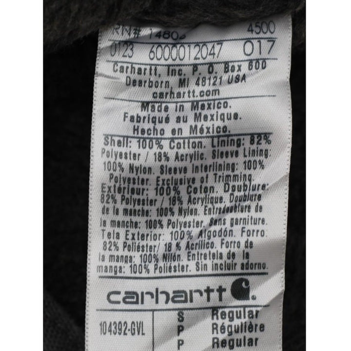 Mens Carhartt 104392-GVL Fleece Lined Relaxed Fit Zip Up Hooded Jacket