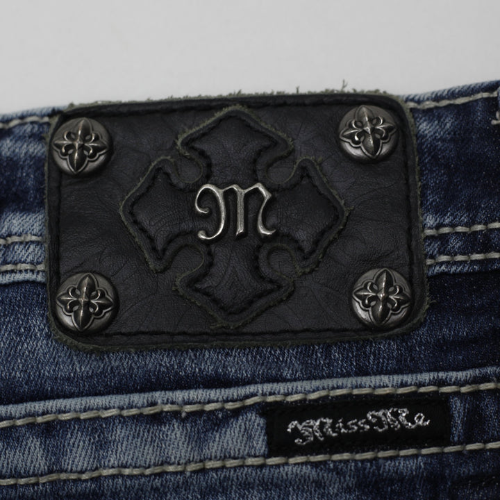 Y2K Ladies Miss Me Bootcut Embroidered Embellished Bootcut Jeans Size 28