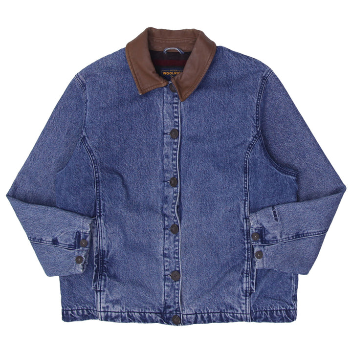 Vintage 2000s Woolrich Fleece Lined Denim Trucker Ladies Jacket