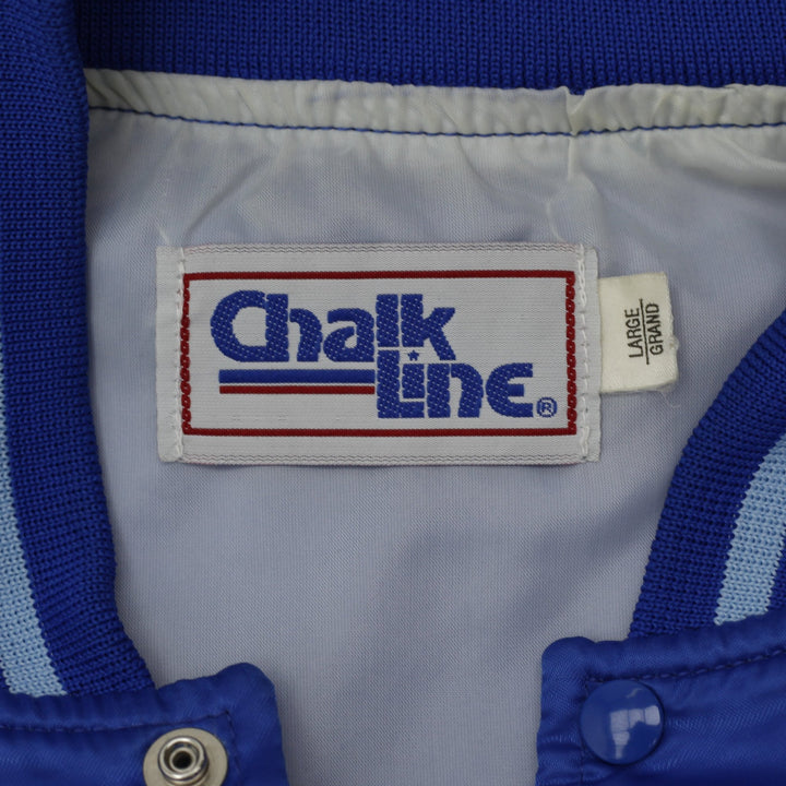 Vintage Toronto Blue Jays Chalk Line Satin Snap Button Jacket L | Migration_Jackets - Back View | Fashion Rerun