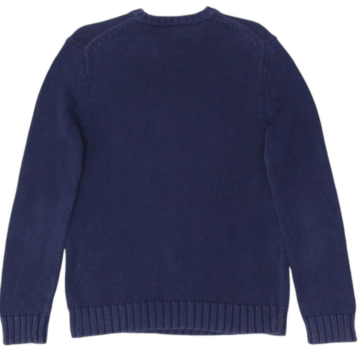 Vintage Navy Polo Ralph Lauren American Flag Embroidered Stars Knit Sweater S