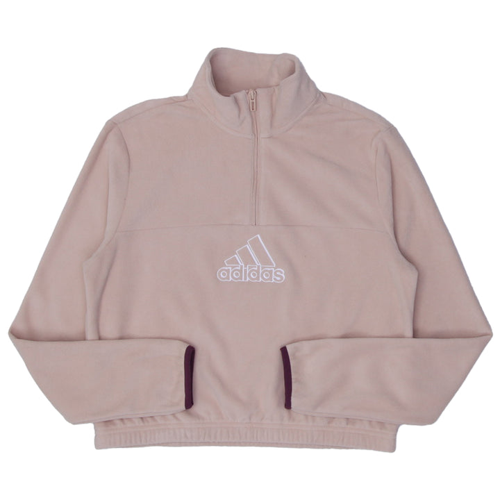Ladies Adidas Quarter Zip Fleece Crop Jacket