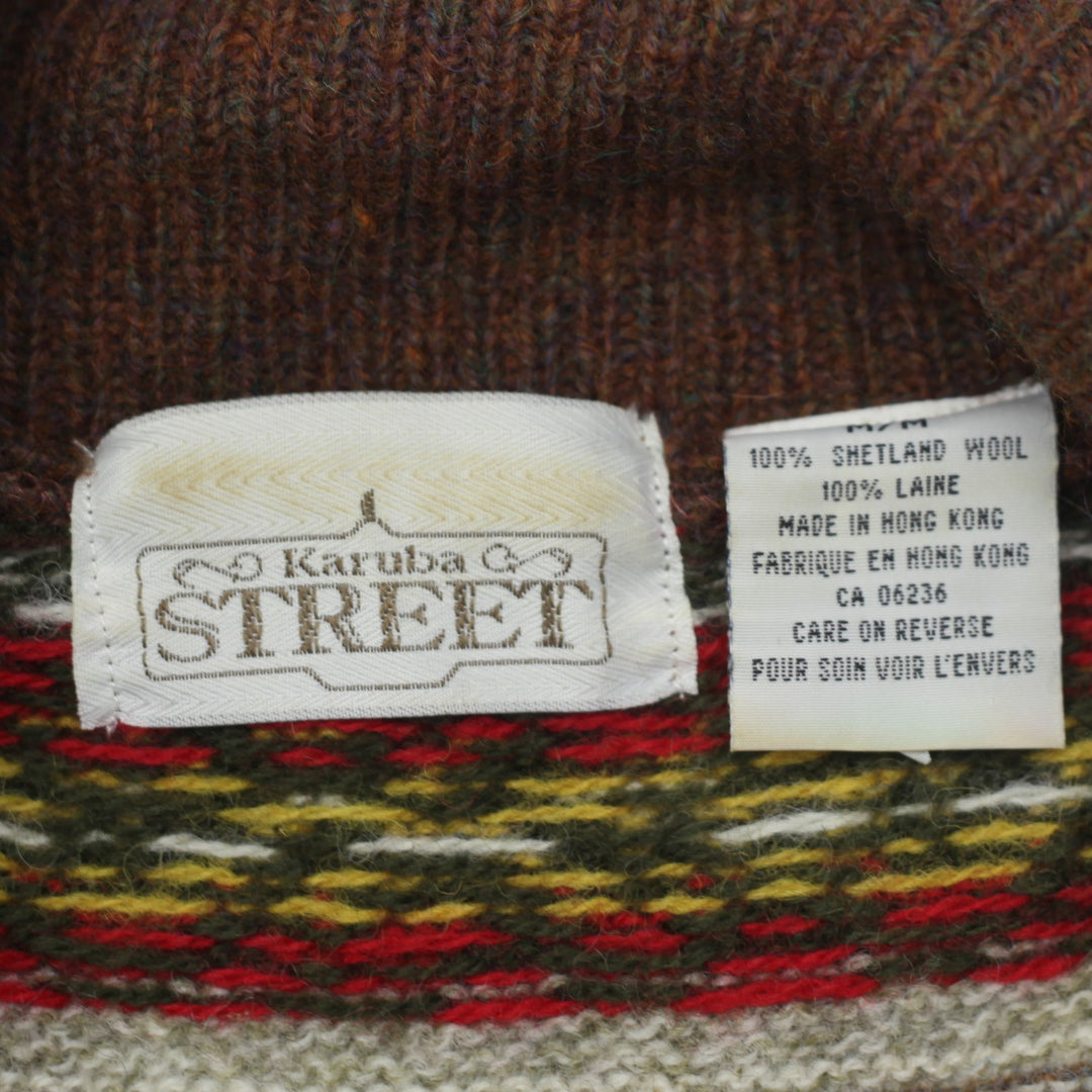 Vintage Karuba Street Knit Sleeveless Shetland Wool Cardigan Sweater Ladies - Fashion Rerun Vintage Migration_Sweaters