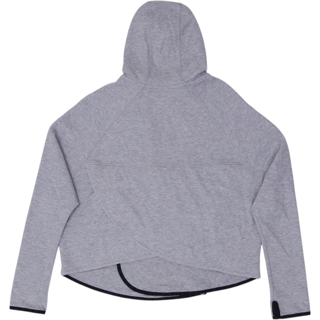 Ladies Nike Crop Hoodie Gray Full Zip Asymmetrical Design