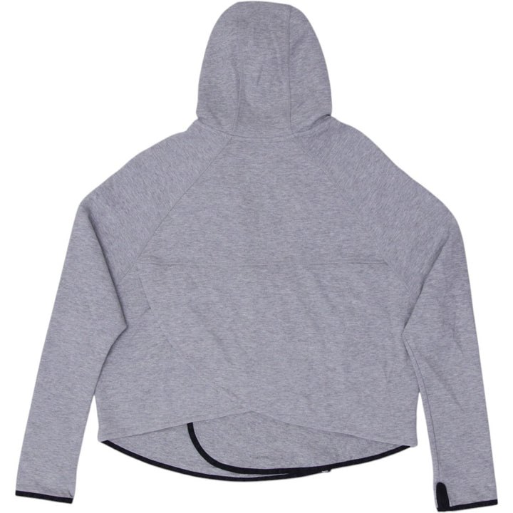 Ladies Nike Crop Hoodie Gray Full Zip Asymmetrical Design