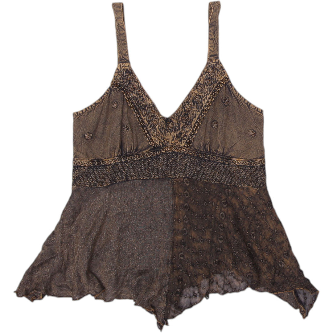 Y2K Ladies L.S.I. Boho Patchwork Sleeveless Tank Top Size OS | Migration_Y2K Tops | Fashion Rerun