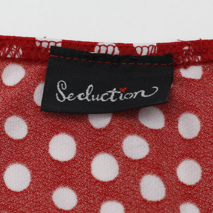 Y2K Ladies Seduction Halter Top Red Polka Dot Vintage Style