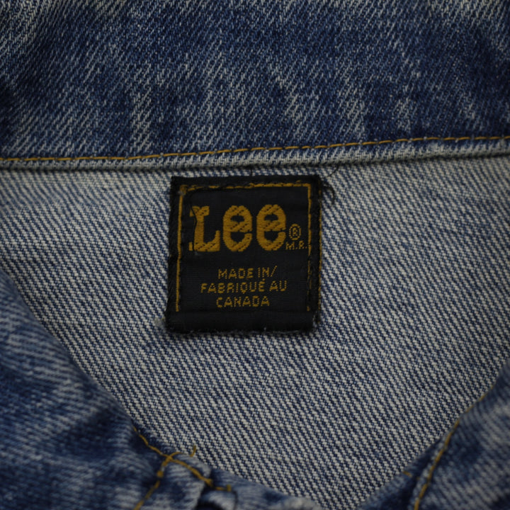 Vintage Ladies Lee Washed Blue Classic Style Denim Trucker Jacket Size L | Migration_Jackets - Back View | Fashion Rerun