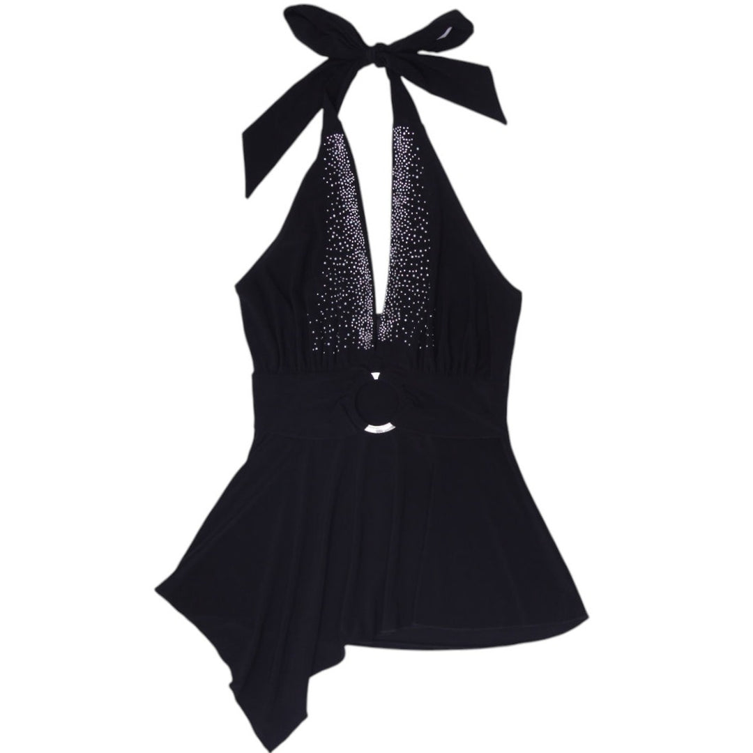 Y2K Gidani USA Black Halter Top