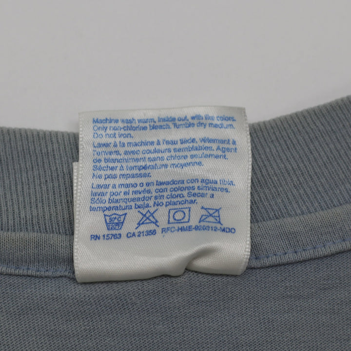 Vintage Mens Hanes T-Shirt Blue Olympic Graphic Cotton S. Stitch Size L