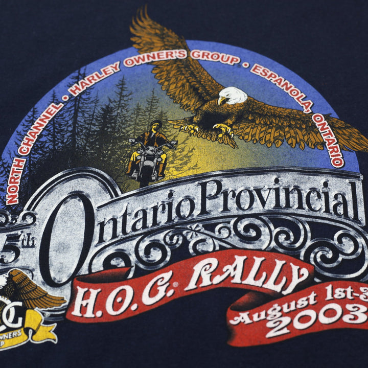 Vintage 2003 Harley-Davidson 15th Ontario Provincial H.O.G. Rally T-Shirt Size L