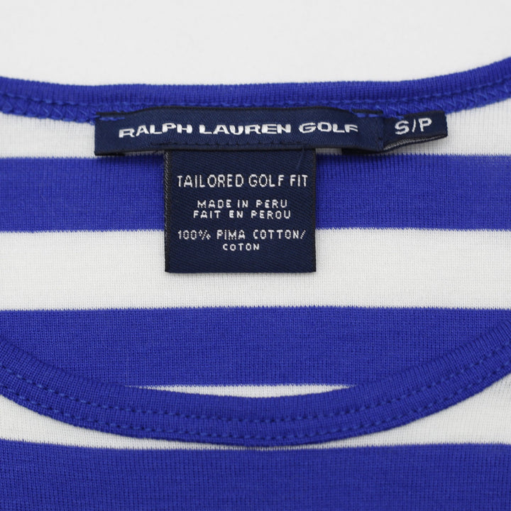 Ladies Ralph Lauren Golf Striped Big Pony T-Shirt Tailored Fit Size S