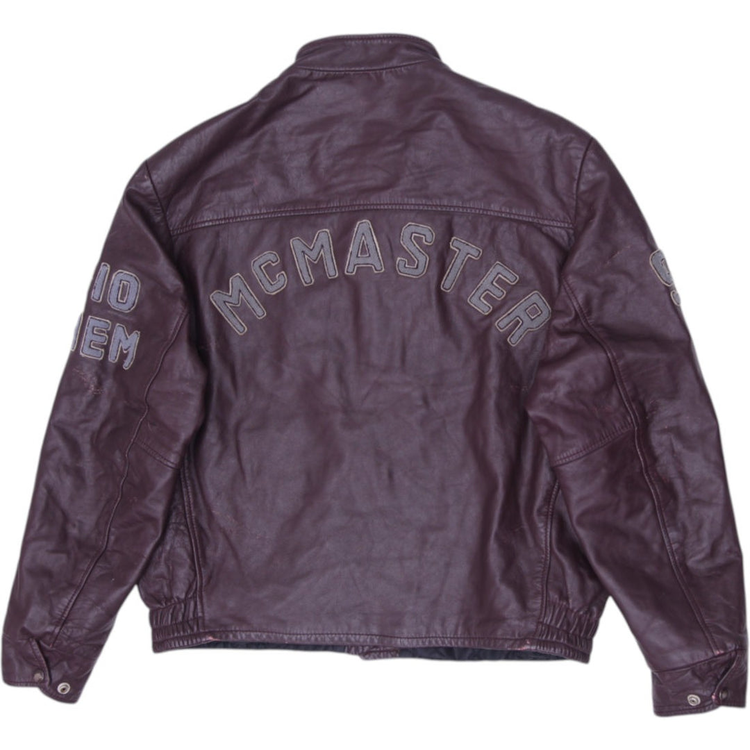 Vintage McMaster University Full Leather Varsity Jacket Size 46