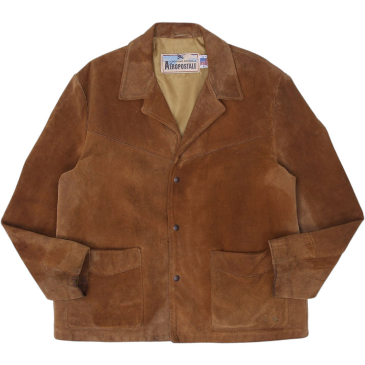 Vintage Aeropostale 80's Schott Western Brown Suede Jacket Made In USA Large | Migration_Jackets | Fashion Rerun