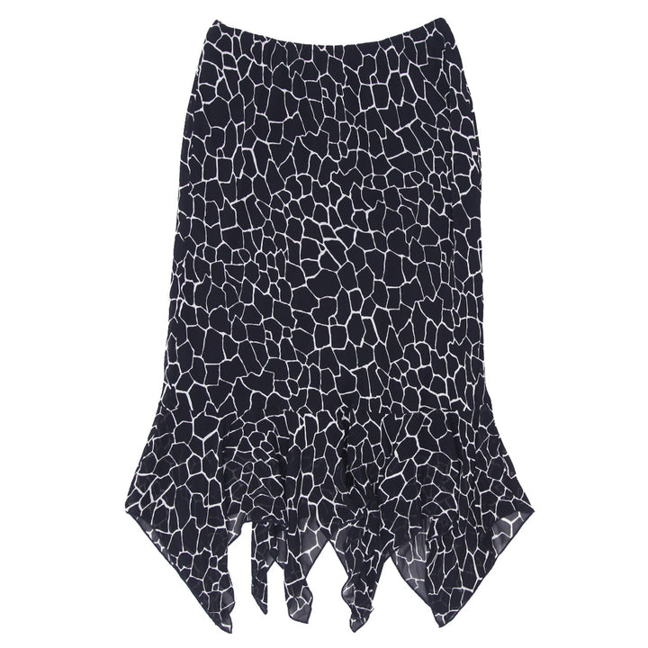 Y2K Abria Woman Black & White Print Asymmetrical Skirt - Fashion Rerun Vintage Migration_Skirt