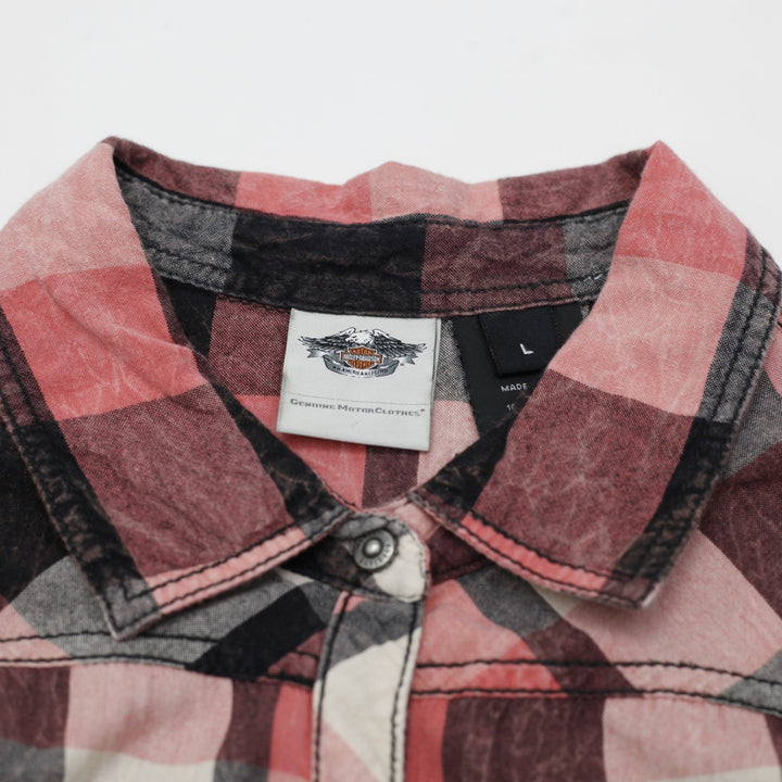 Ladies Harley Davidson Genuine MotorClothes Plaid Button-Up Shirt