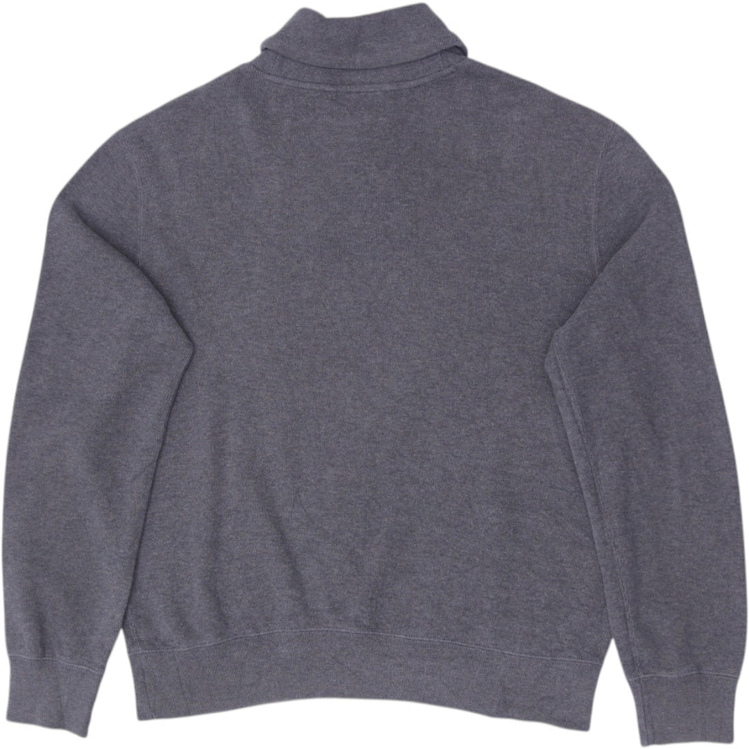 Mens Polo Ralph Lauren Sweater Gray Shawl Collar Cotton Size L