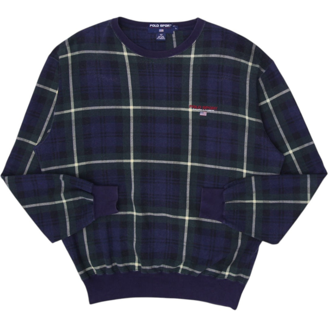 Vintage Mens Ralph Lauren Sport Ralph Lauren Plaid Sweatshirt Size L | Migration_Sweatshirts | Fashion Rerun
