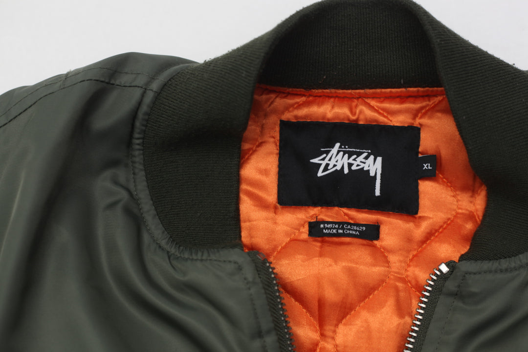 Mens Stussy MA-1 Bomber Full Zip Jacket