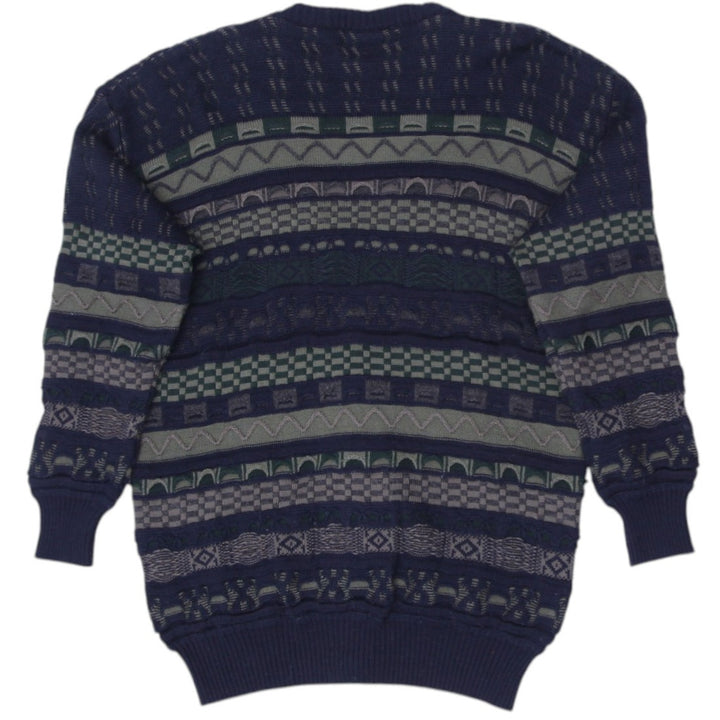 Vintage Rapp Cardigan Navy Green Geometric Knitwear Medium Made In Australia | Migration_Knitwear & Sweaters | Fashion Rerun