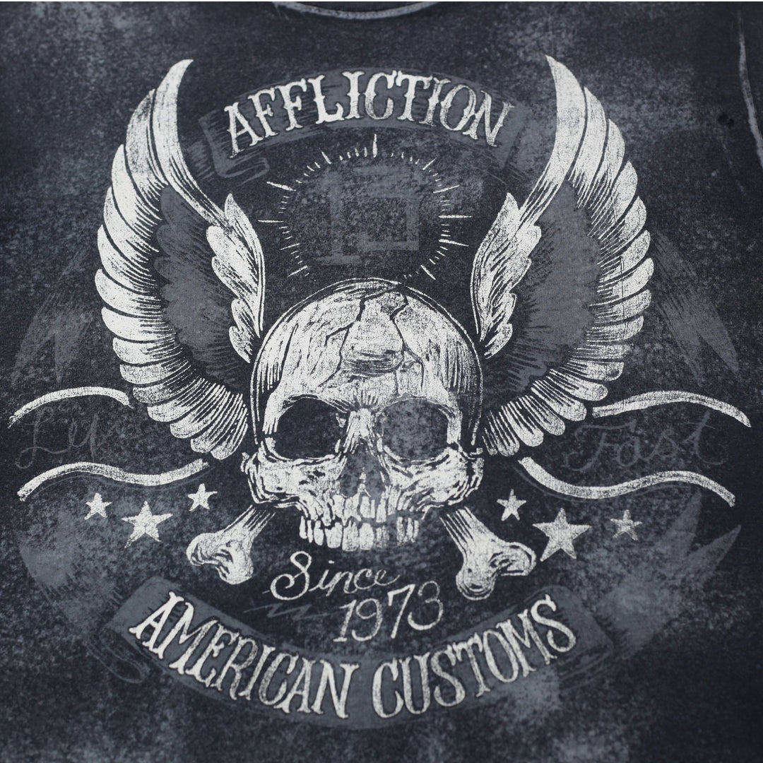 Y2K Affliction Skull Graphic Streetwear T-Shirt Size M