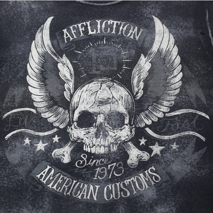 Y2K Affliction Skull Graphic Streetwear T-Shirt Size M