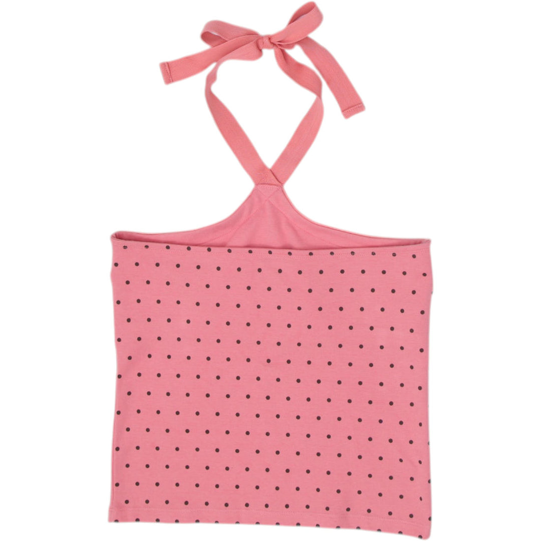 Y2K Ladies Q&A Polka Dot Halter Neck Camisole Crop Top