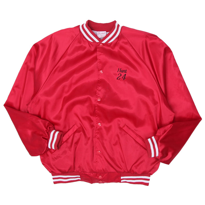 Vintage Cardinal Indiana Snap Button Satin Bomber Jacket
