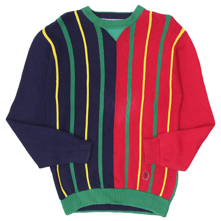 Vintage Tommy Hilfiger Stripe Knit Crewneck Sweater 100 % Cotton - Fashion Rerun Vintage Migration_Sweaters