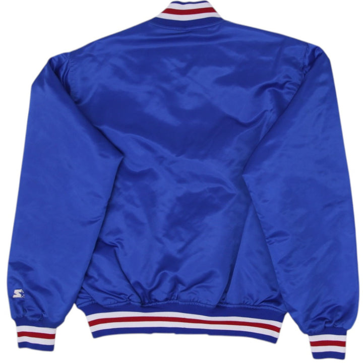 Vintage Chicago Cubs 80s MLB Starter Satin Bomber Snap Button Jacket L | Migration_Jackets - Side View | Fashion Rerun
