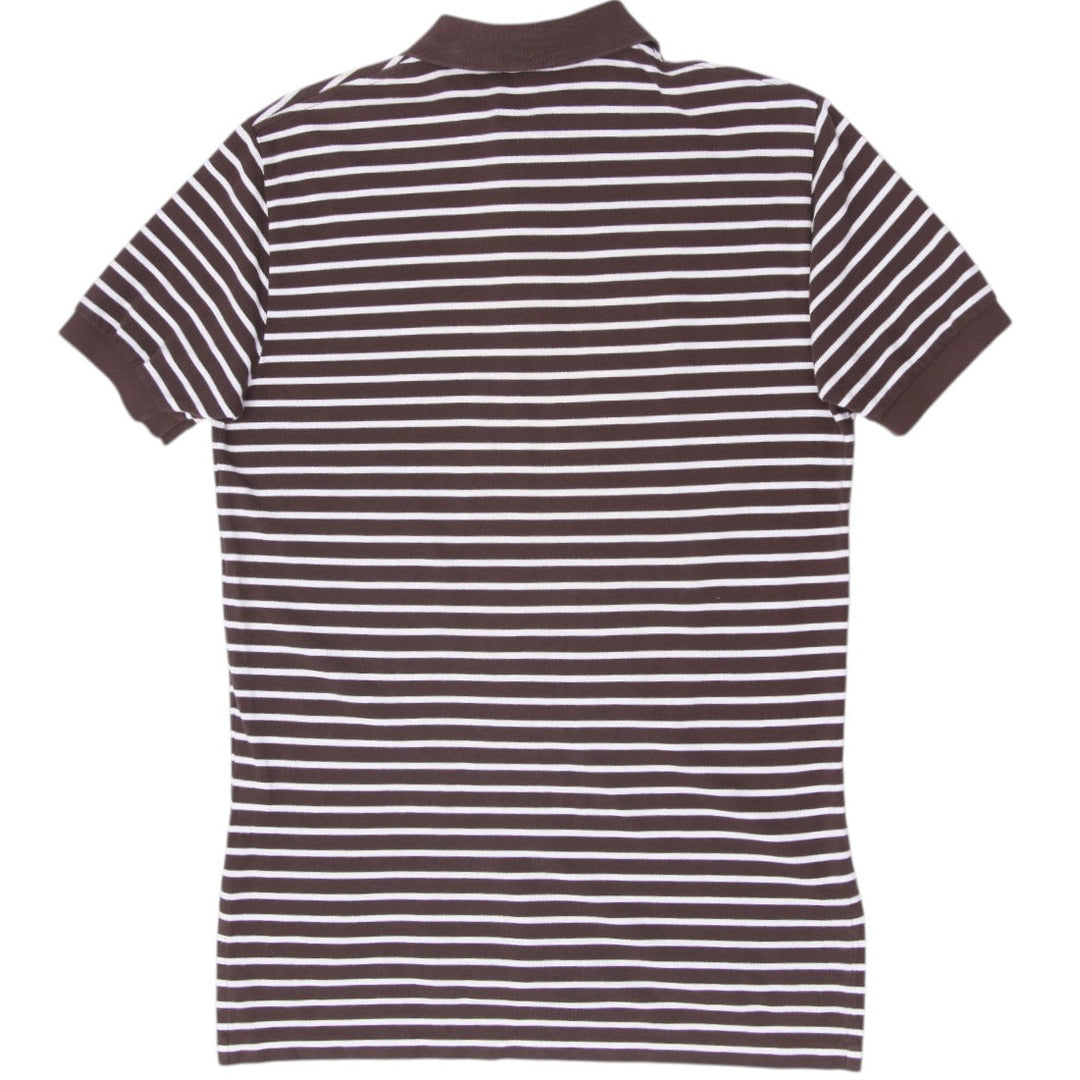 Mens Ralph Lauren Short Sleeve Striped Piqué Polo T-Shirt Size M