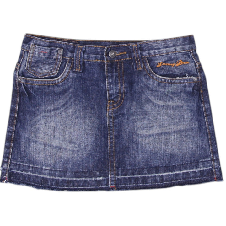 Y2K Ladies Blue Distressed Style Denim Mini Skirt Size S | Migration_Skirts | Fashion Rerun